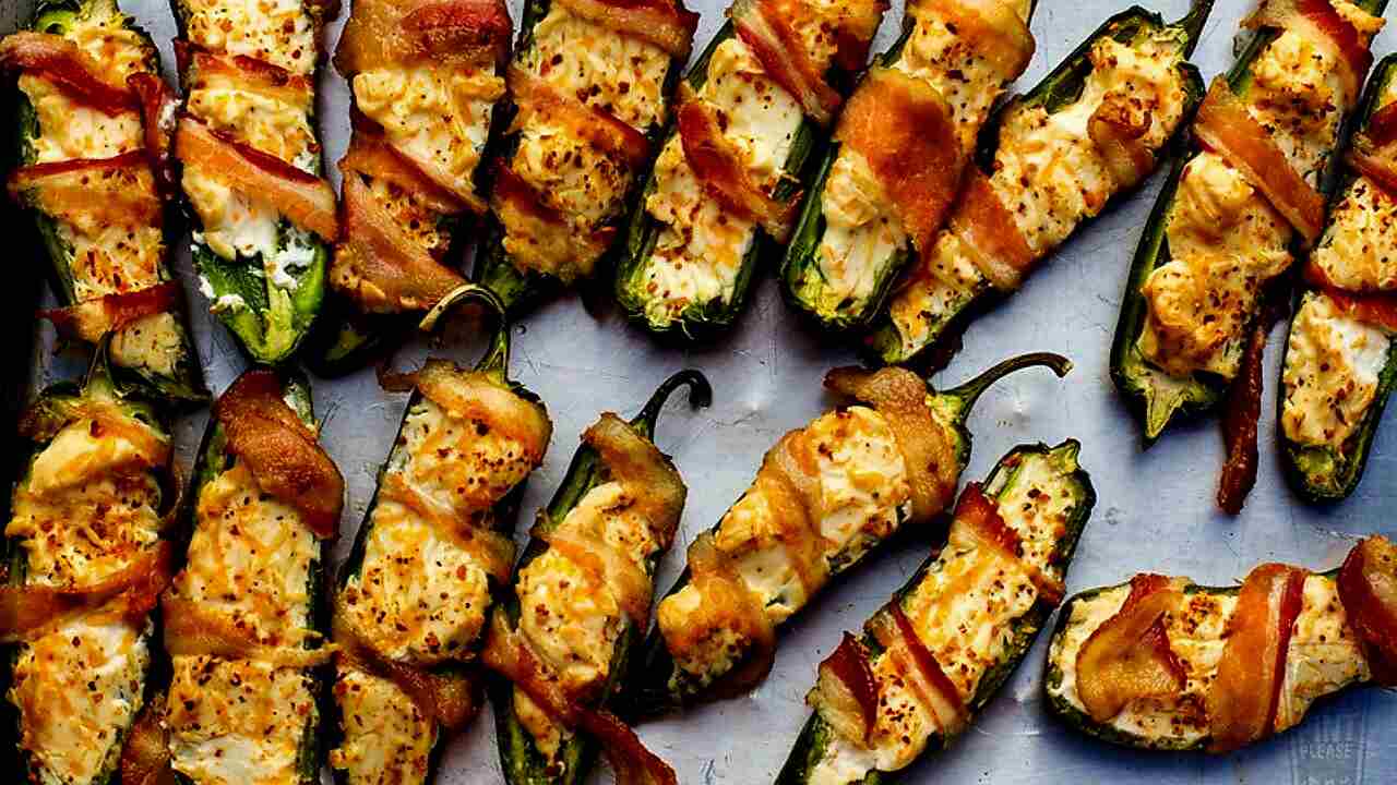 Bacon Wrapped Cheese-Stuffed Peppers