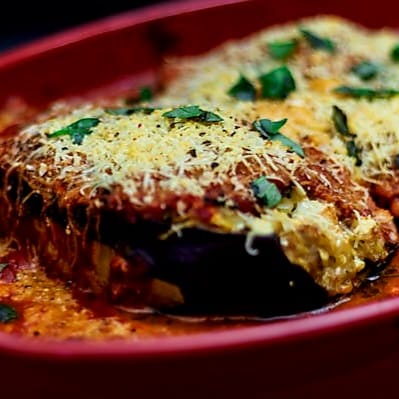 Crispy Oven Baked Eggplant Parmesan