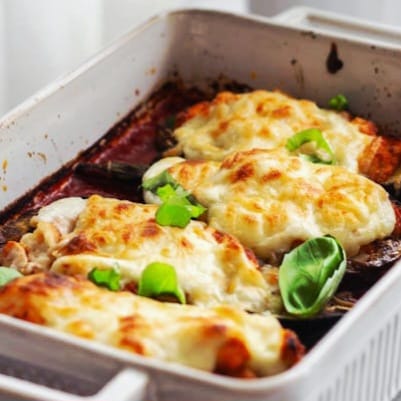 Crispy Oven Baked Eggplant Parmesan