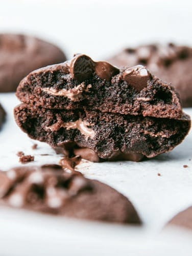 Melting in Your Mouth Chocolate Thumbprint Cookies With Mint & Caramel Magic