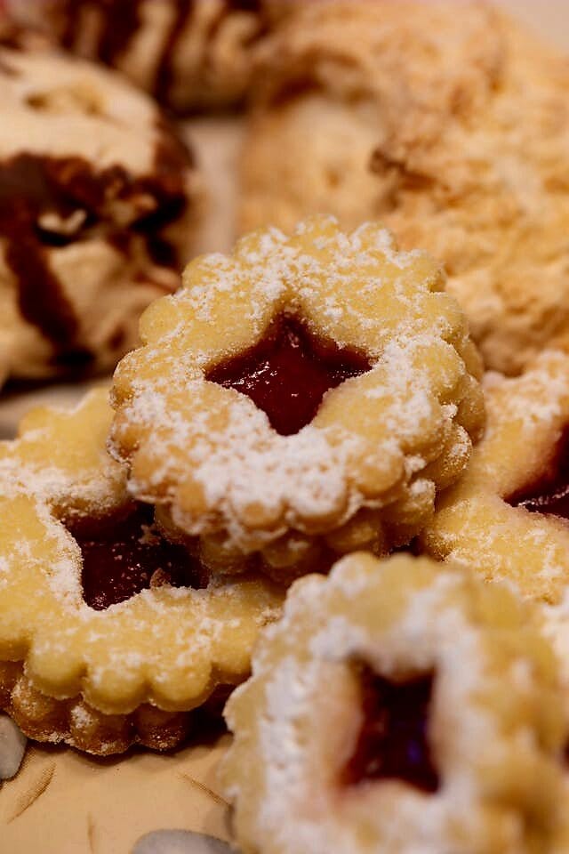 Starlit Almond Linzer Cookies