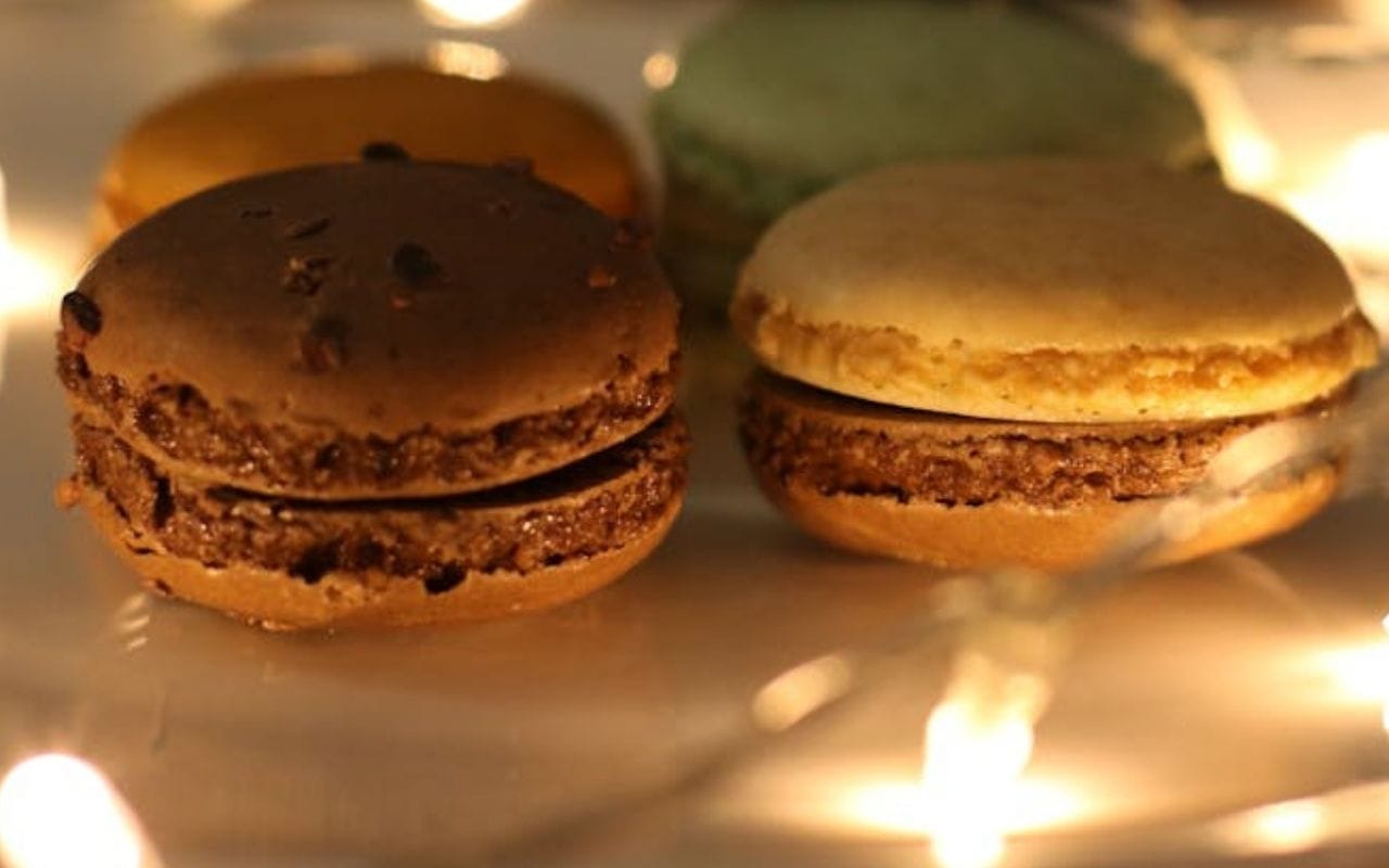 Festive Chocolate-Dipped Holiday Macarons