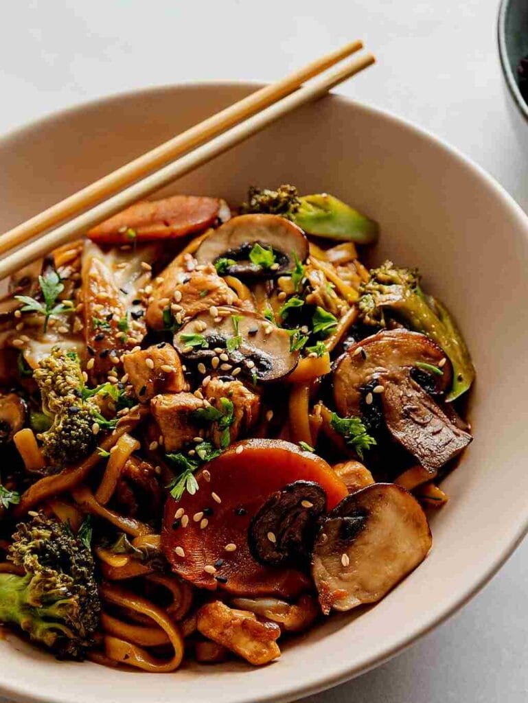 Garlic Ginger Broccoli and Mushroom Stir-Fry