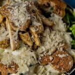 Baked Ziti, Crispy Chicken Wings, and Caesar Salad