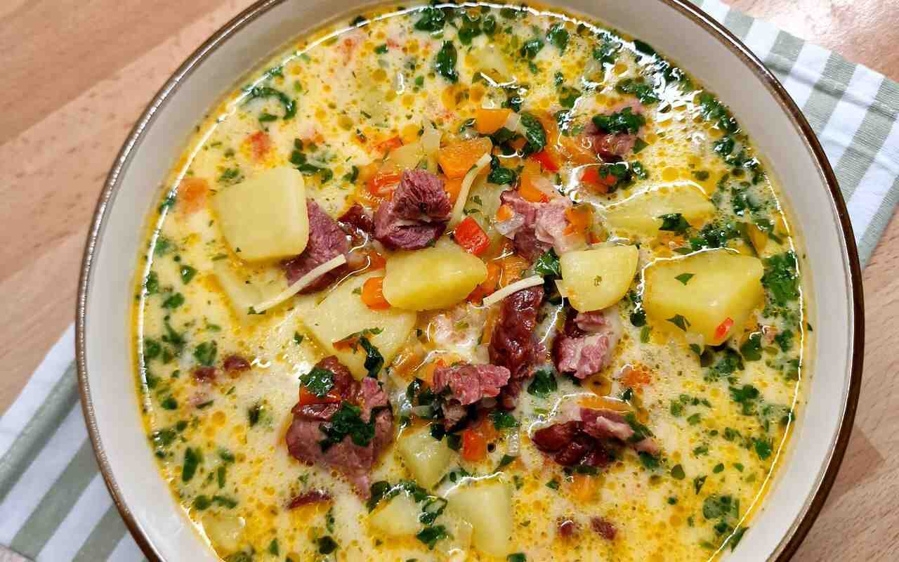 Creamy Rustic Potato Kielbasa Soup