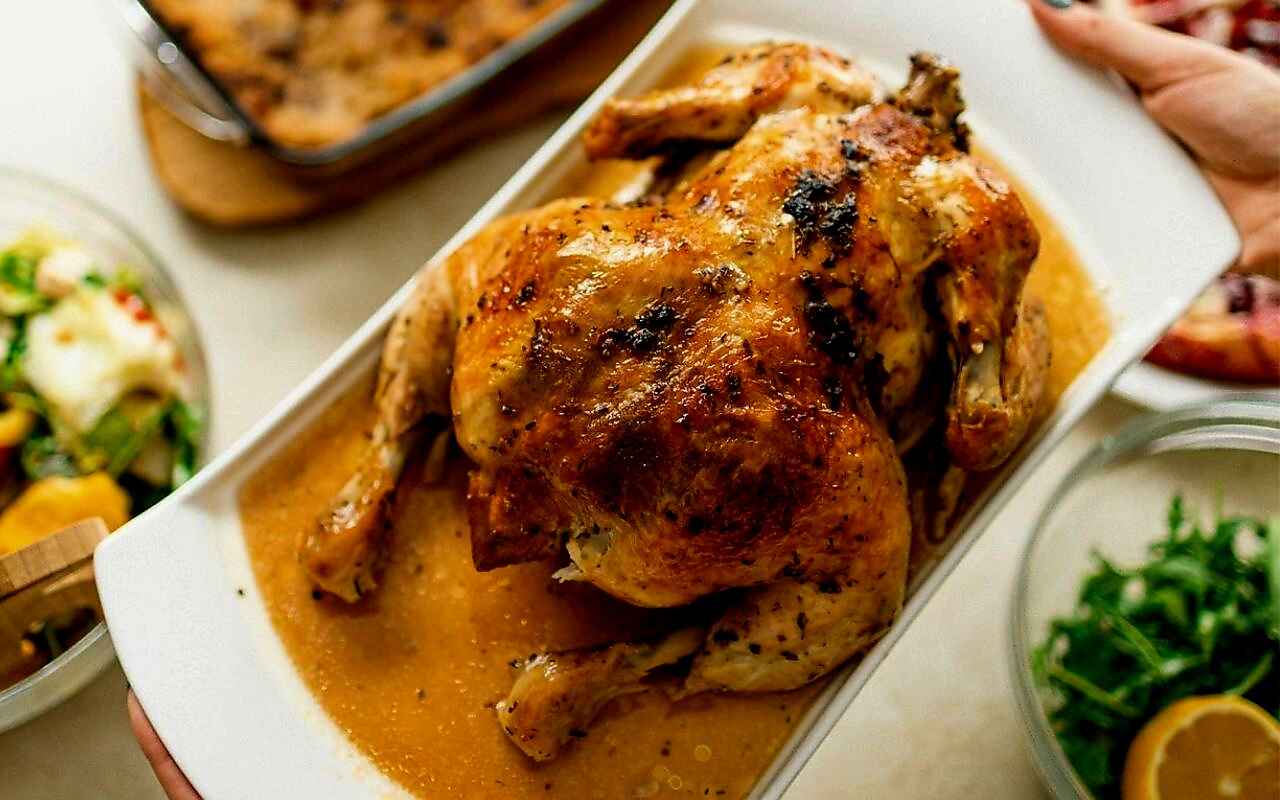Mango Chutney Glazed Roast Chicken
