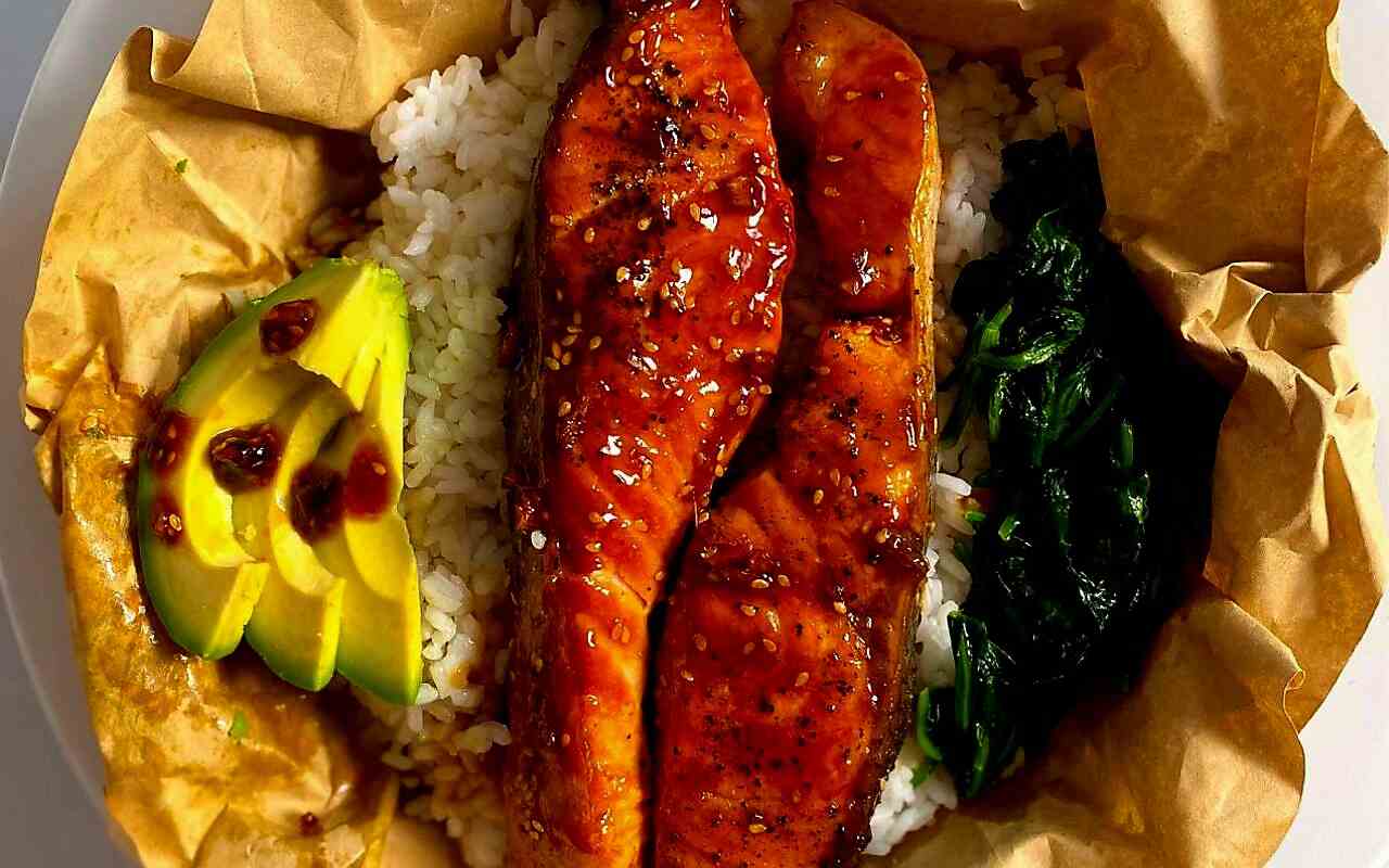 Teriyaki Salmon Donburi Bowl